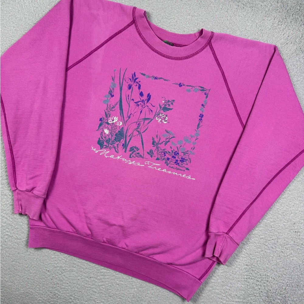 Vintage 90s Nature's Treasures flowers sweatshirt